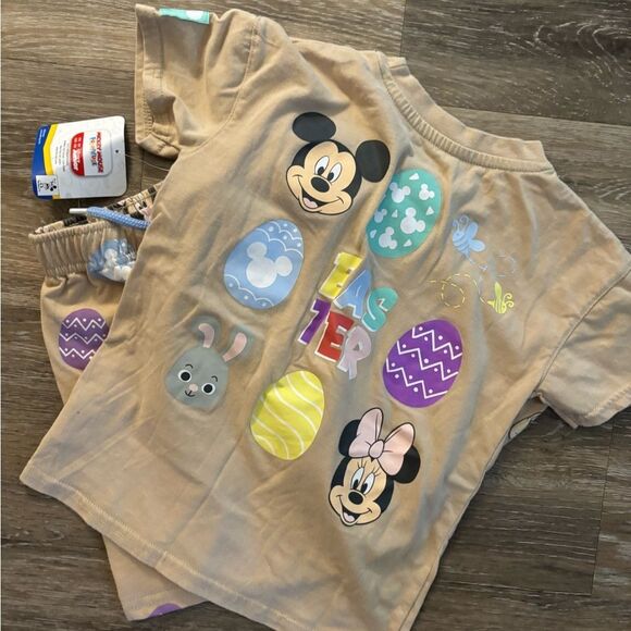 Disney Mickey Mouse Kids Shorts Set Easter Themed Sz 5T - Picture 2 of 3